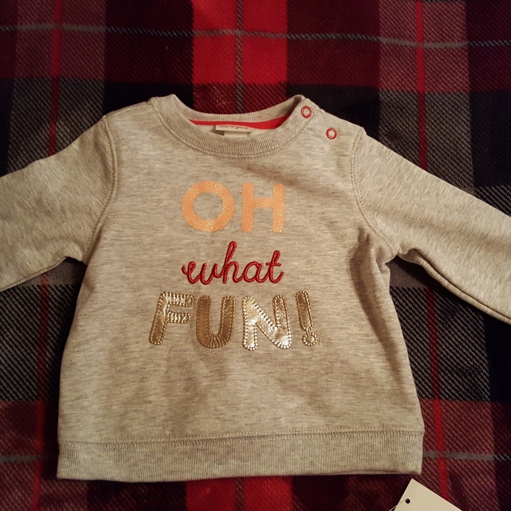 Babys Long Sleeve Sweat Shirt, sz 6-9mo, NEW